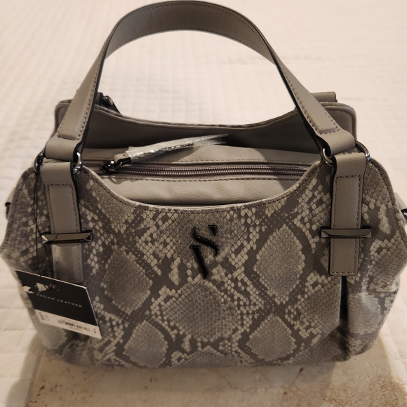 Simply Vera Vera Wang Handbags - Vera Wang Simply Vera Hang Bag Satchet And Wallet Grey Python